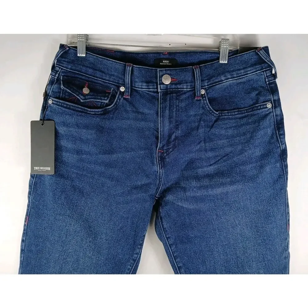 True Religion Blue Jeans Ricky SN Flap Straight Men's US Size 34 New With Tags